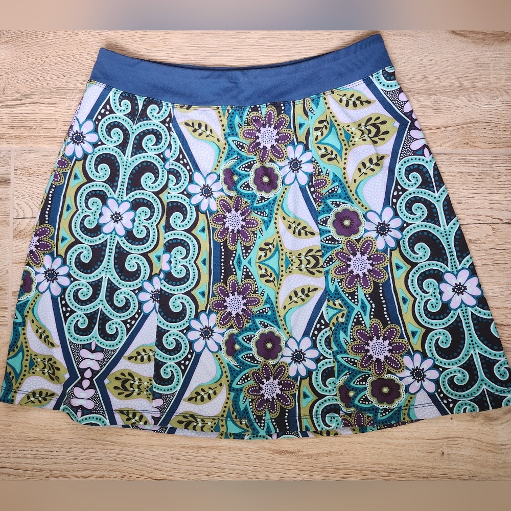 PrAna Floral Pull On Mini Skirt Women's S - Picture 1 of 5